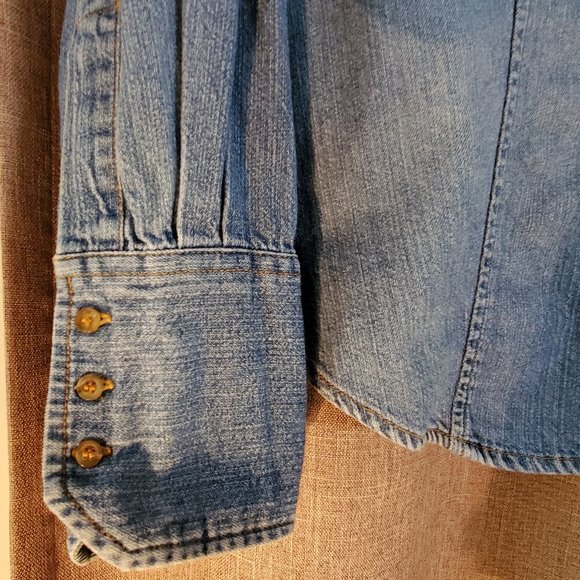 St. Johns Bay Button Down Denim Shirt - Picture 3 of 5